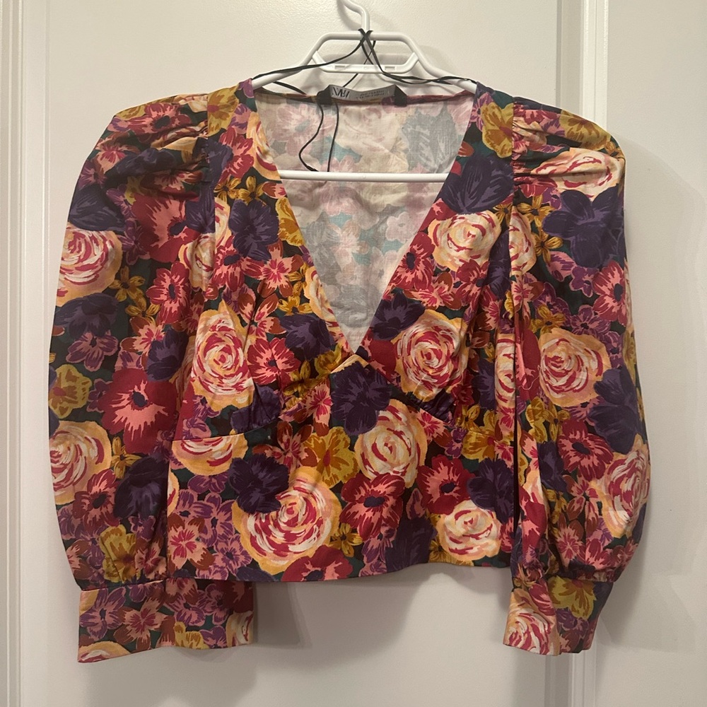 Zara floral cropped top